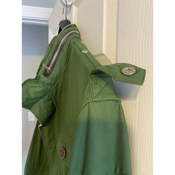 Orvis Jacket Lady Large Barn Chore Hood Green Zip-Up Utility Raincoat Pockets XL - Picture 7 of 16